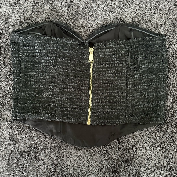 Express Black Bustier Crop Top - Picture 2 of 2